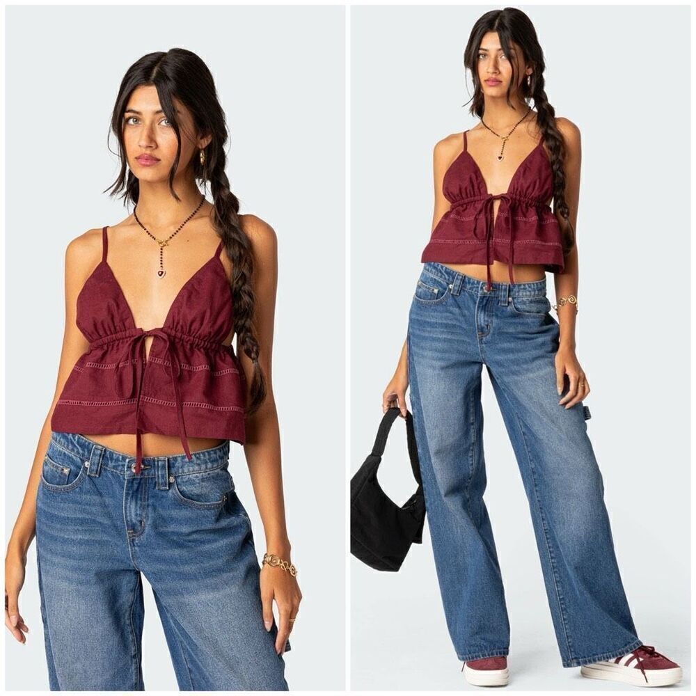 Free People Katrina Cami Red/Burgundy